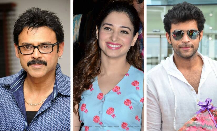 Venkatesh, Tamannah Bhatia and Varun Tej/Image from Twitter.