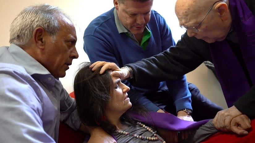 A still from The Devil and Father Amorth