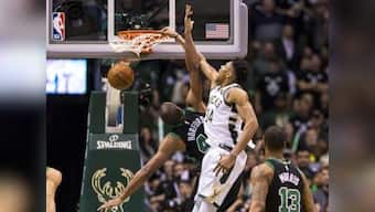 NBA Playoffs: Giannis Antetokounmpo helps Bucks edge Celtics to level series; Spurs down Warriors to stay alive