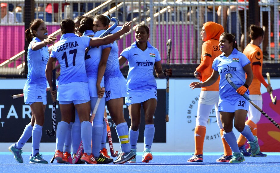 India's players celebrate after scoring a goal against Malaysia during their women's field hockey match at the 2018 Gold Coast Commonwealth Games. AFP India's players celebrate after scoring a goal against Malaysia during their women's field hockey match at the 2018 Gold Coast Commonwealth Games. AFP