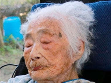 File image of the world's oldest person, 117-year-old Nabi Tajima, who passed away on Saturday.