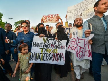Protests over Kathua rape case. PTI