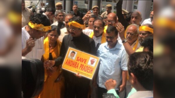 Andhra special status: Arvind Kejriwal meets detained TDP MPs in Delhi, extends support for party's demands