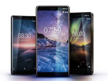 Nokia 8 Sirocco, Nokia 7 Plus, Nokia 6 (2018). Image: Nokia