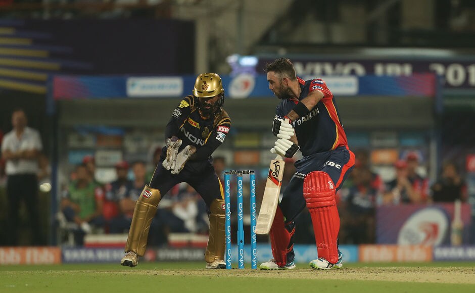 Glenn Maxwell played handy knock of 47 runs which came off 22 balls. He along with Rishabh Pant (43 off 26 balls) tried their best to chase the target but the effort was not enough to take Daredevils even near to the KKR total. Sportzpics Glenn Maxwell played handy knock of 47 runs which came off 22 balls. He along with Rishabh Pant (43 off 26 balls) tried their best to chase the target but the effort was not enough to take Daredevils even near to the KKR total. Sportzpics