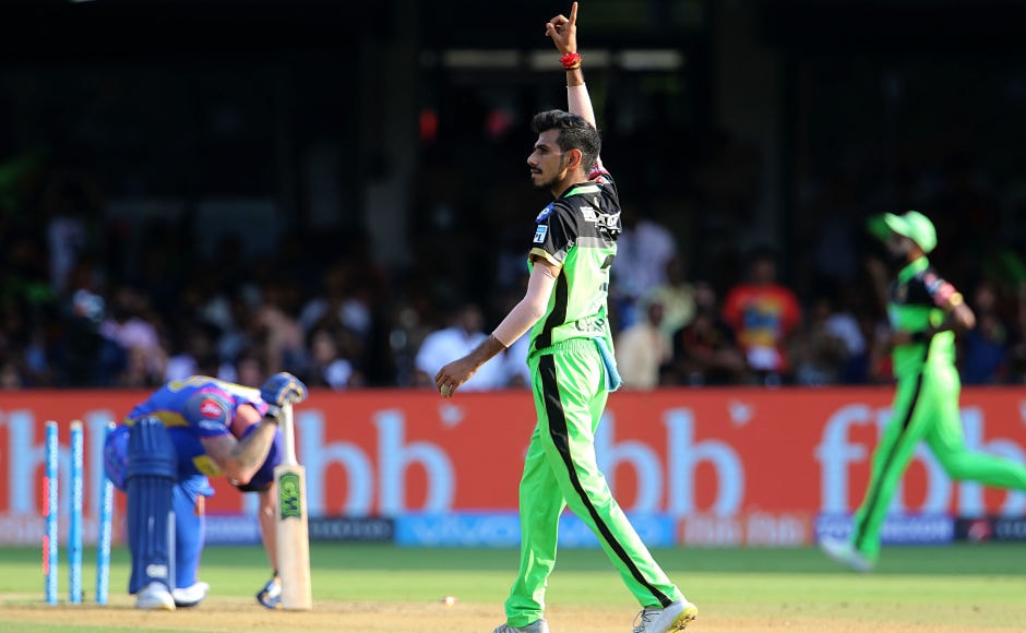 Yuzvendra Chahal was the pick of the bowlers for RCB who had a torrid day in the field. Chahal ended up with figures of 2 for 22 in his 4 overs. Sportzpics Yuzvendra Chahal was the pick of the bowlers for RCB who had a torrid day in the field. Chahal ended up with figures of 2 for 22 in his 4 overs. Sportzpics