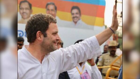 Watch: Congress supporter scores rainbow shot with garland tossed at Rahul Gandhi in Karnataka