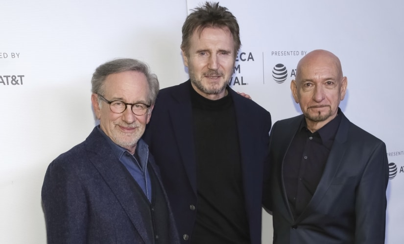 Director Steven Spielberg, left, and actors Liam Neeson and Ben Kingsley, right, attend the "Schindler's List" 25th anniversary screening during the Tribeca Film Festival at Beacon Theatre on Thursday, April 26, 2018, in New York. (Photo by Brent N. Clarke/Invision/AP)