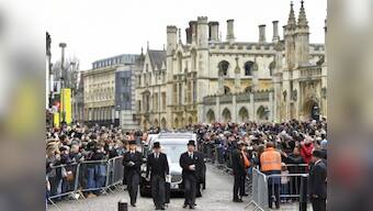 Stephen Hawking funeral: Crowds line streets of Cambridge as film stars, astronomers gather to pay final tributes