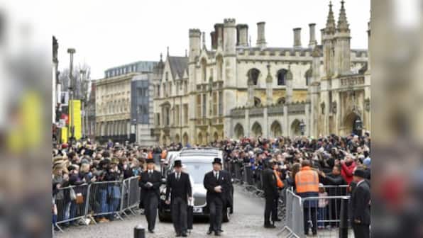 Stephen Hawking funeral: Crowds line streets of Cambridge as film stars, astronomers gather to pay final tributes