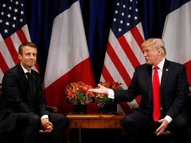 File image of US president Donald Trump and French president Emmanuel Macron. Reuters
