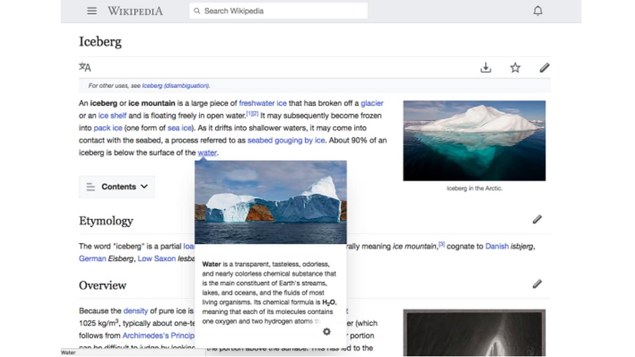 review cards now show when you hover over a link on Wikipedia. Image: Wikipedia
