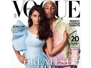 Aishwarya Rai Bachchan poses with Pharrell Williams for Vogue cover; actress discusses films, motherhood Aishwarya Rai Bachchan poses with Pharrell Williams for Vogue cover; actress discusses films, motherhood