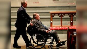 Day after wife Barbara's funeral, George HW Bush hospitalised with blood infection; ex-president 'appears to be recovering', says spokesman