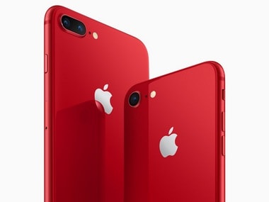 The special edition (PRODUCT)RED iPhone joins iPhone 8 finishes in space grey, silver and gold. Image: Apple