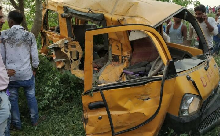 Bus-train collision kills 13 children in Uttar Pradesh's Kushinagar; locals demand manned railway crossing