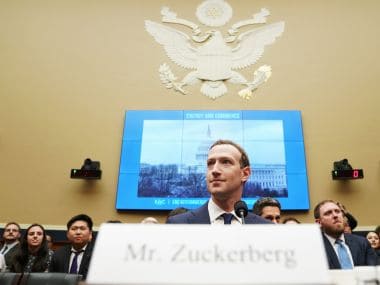 Facebook CEO Mark Zuckerberg at the House Energy and Commerce hearing on Capitol Hill in Washington. AP