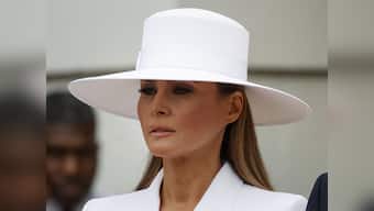 US First Lady Melania Trump embraces moment in spotlight with all-white outfit during French President Macron's state visit