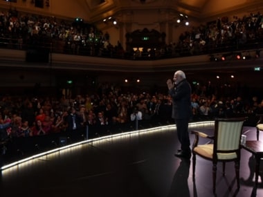 Prime Minister Narendra Modi at the 'Bharat Ki Baat' event in London. Twitter@narendramodi