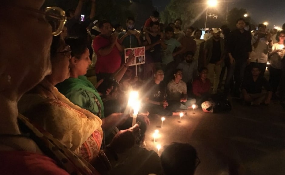 The candlelight protest was called at a short notice and saw people converging at India Gate in sizeable numbers to express their support. Twitter@RahulGandhi The candlelight protest was called at a short notice and saw people converging at India Gate in sizeable numbers to express their support. Twitter@RahulGandhi