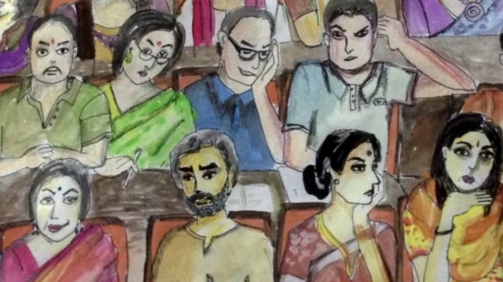 Image featured here: Savarna Audience by Dr Sylvia Karpagam