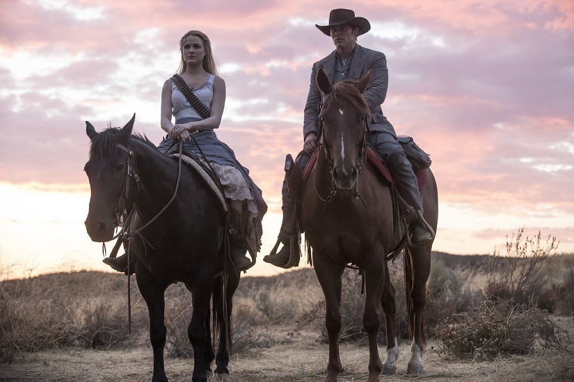Evan Rachel Wood and James Marsden as Dolores and Teddy in Westworld season 2. Image courtesy HBO