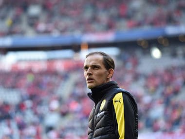 (FILES) In this file photo taken on April 8, 2017 Dortmund's headcoach Thomas Tuchel stands in the stadium prior the German First division Bundesliga football match Bayern Munich vs Borussia Dortmund in Munich. Thomas Tuchel has been appointed as the new coach of Paris Saint-Germain on a two-year deal, the French champions confirmed on May 14, 2018. The German has agreed to succeed Unai Emery, who will leave after the final game of the French season this weekend. / AFP PHOTO / Christof STACHE