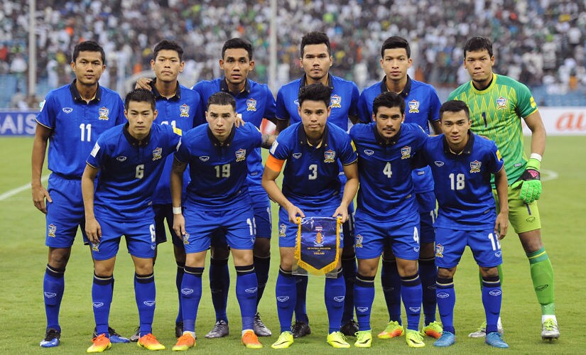 Thailand's national football team during the Asian Cup qualifying game. AFP