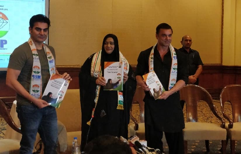 Nowhera Shaik with Arbaaz and Sohail Khan. Image courtesy Ayswarya Murthy
