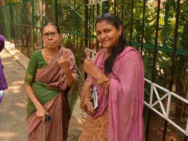 Women voters at CV Nagar constituency in Bengaluru. Image courtesy: Archita Puranik