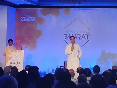 Rahul Gandhi speaks after inaugurating the Samruddha Bharat Foundation in Bengaluru on Tuesday. Image courtesy Ayswarya Murthy