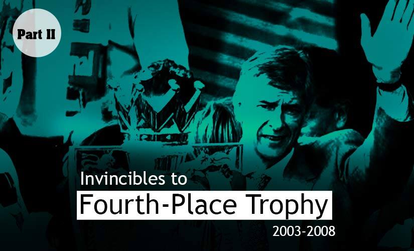 After the unprecedented Invincibles season, Arsene Wenger’s Arsenal went on a downward spiral. Art by Rajan Gaikwad