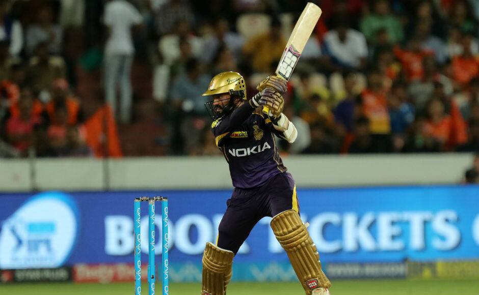 After Chris Lynn's blistering knock, Robin Uthappa and Dinesh Karthik ensured Kolkta cross the line against Hyderabad. Uthappa got out after scoring 45 while Karthik hit the winning run and remained unbeaten in the innings with 26-run knock. Sportzpics