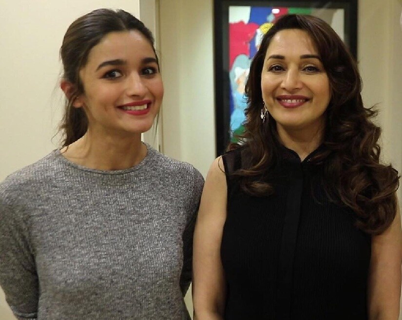 Alia Bhatt and Madhuri Dixit. Image via Twitter