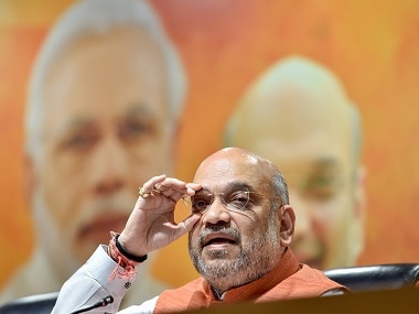 BJP president Amit Shah addresses a press conference at BJP headquarters. PTI