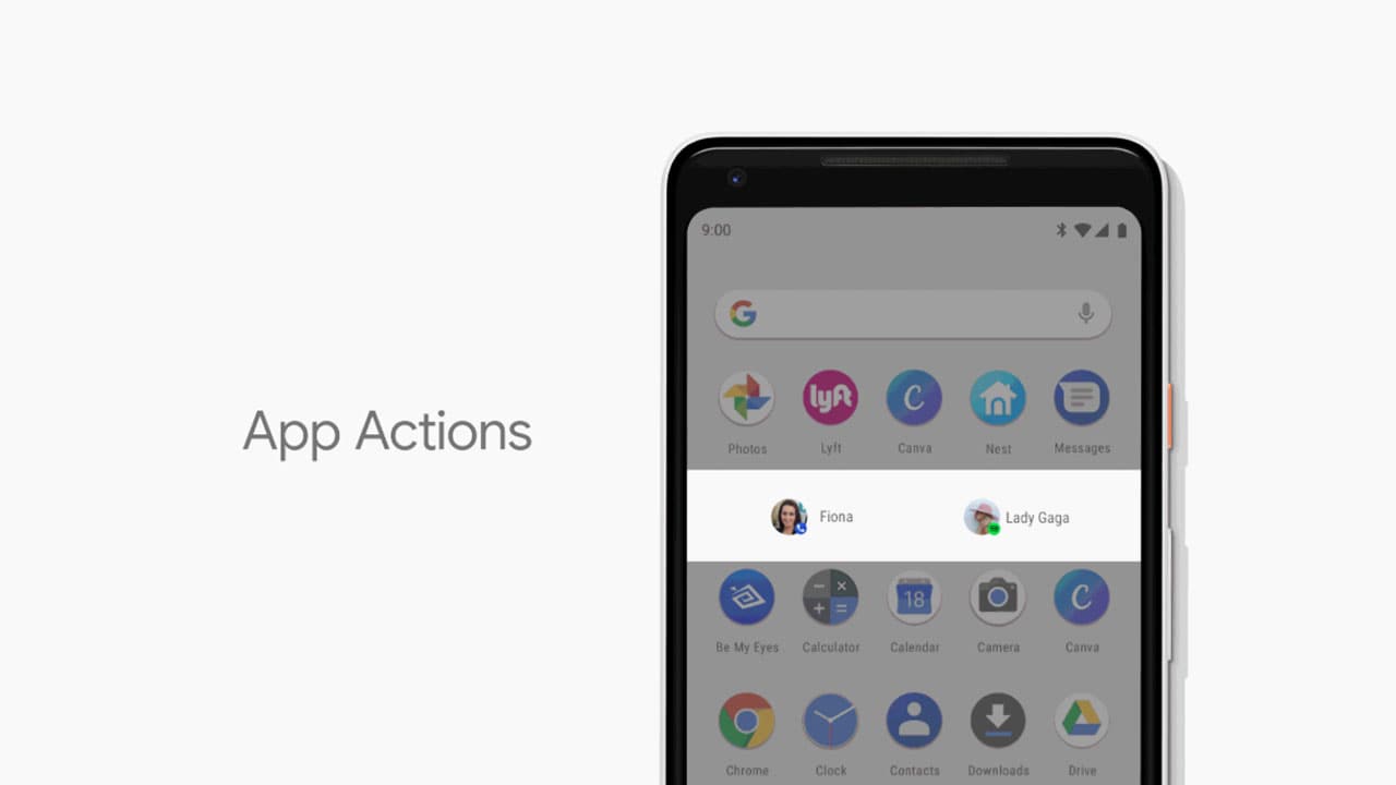 Android P app actions 720