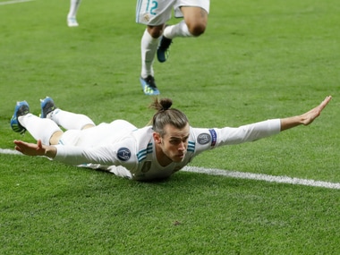 image of Real Madrid's Gareth Bale, who scored two top class goals in final against Liverpool. AFP