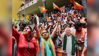 Karnataka Election Result 2018: BJP workers celebrate as trends show party set to form govt in state