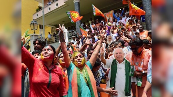 Karnataka Election Result 2018: BJP workers celebrate as trends show party set to form govt in state