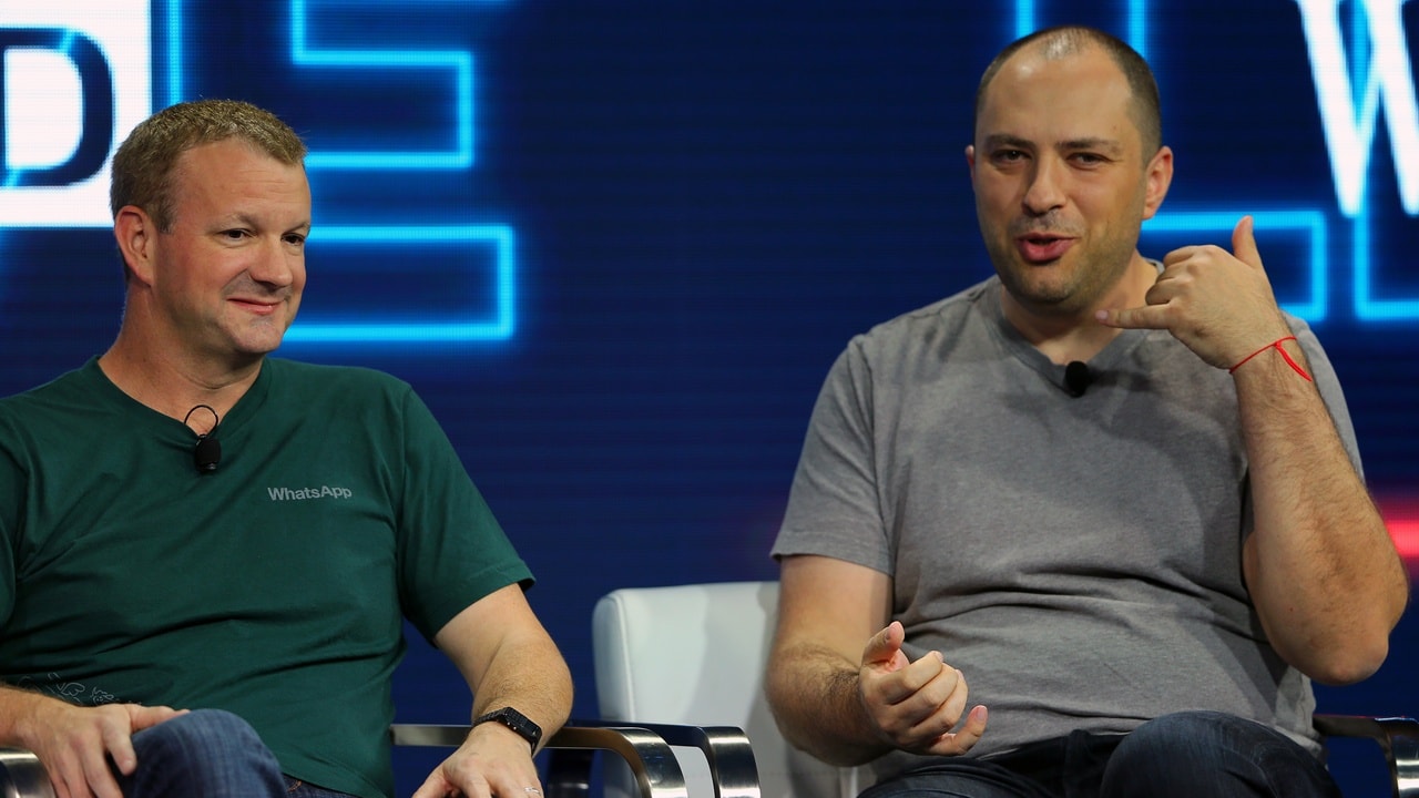 Brian Acton, co-founder of WhatsApp (L) and Jan Koum, co-founder and CEO of WhatsApp. Reuters