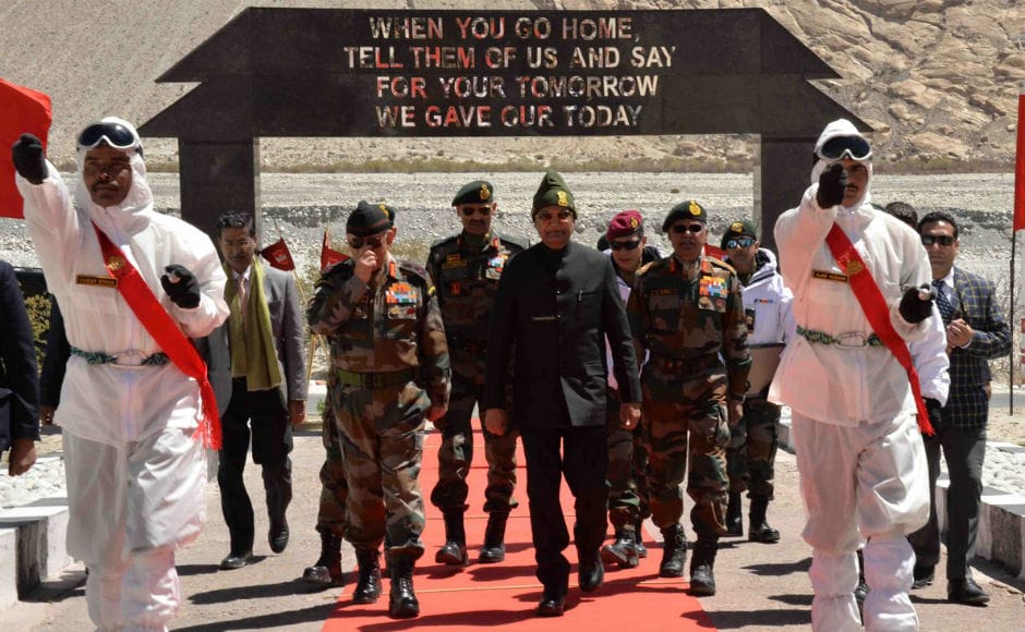 Kovind arrived at Thoise airfield in Nubra Valley of Ladakh, he flew to Siachen and undertook an aerial survey of the glacier. He also interacted with troops at one of the forward posts of Siachen glacier. Twitter @rashtrapatibhvn Kovind arrived at Thoise airfield in Nubra Valley of Ladakh, he flew to Siachen and undertook an aerial survey of the glacier. He also interacted with troops at one of the forward posts of Siachen glacier. Twitter @rashtrapatibhvn
