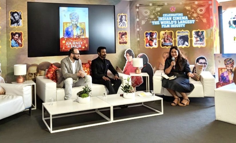 Dhanush at the India Pavilion at Cannes. Twitter