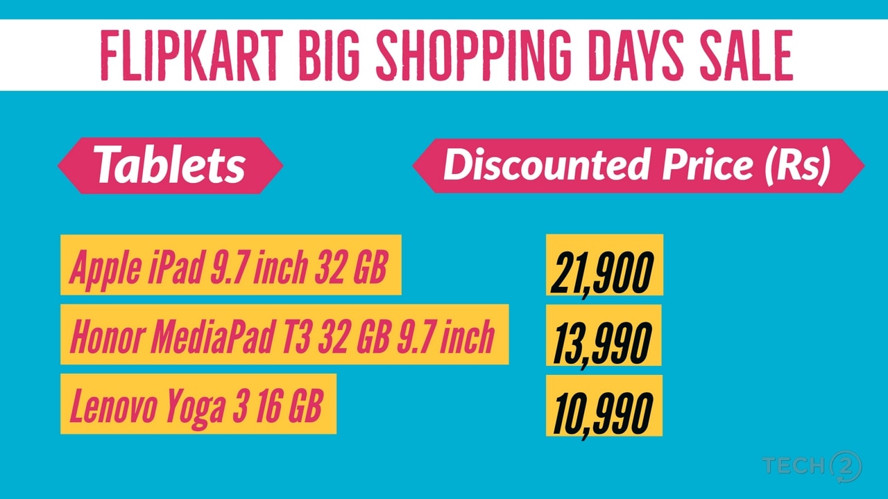 Tablet deals at Flipkart's Big Shopping Days Sale