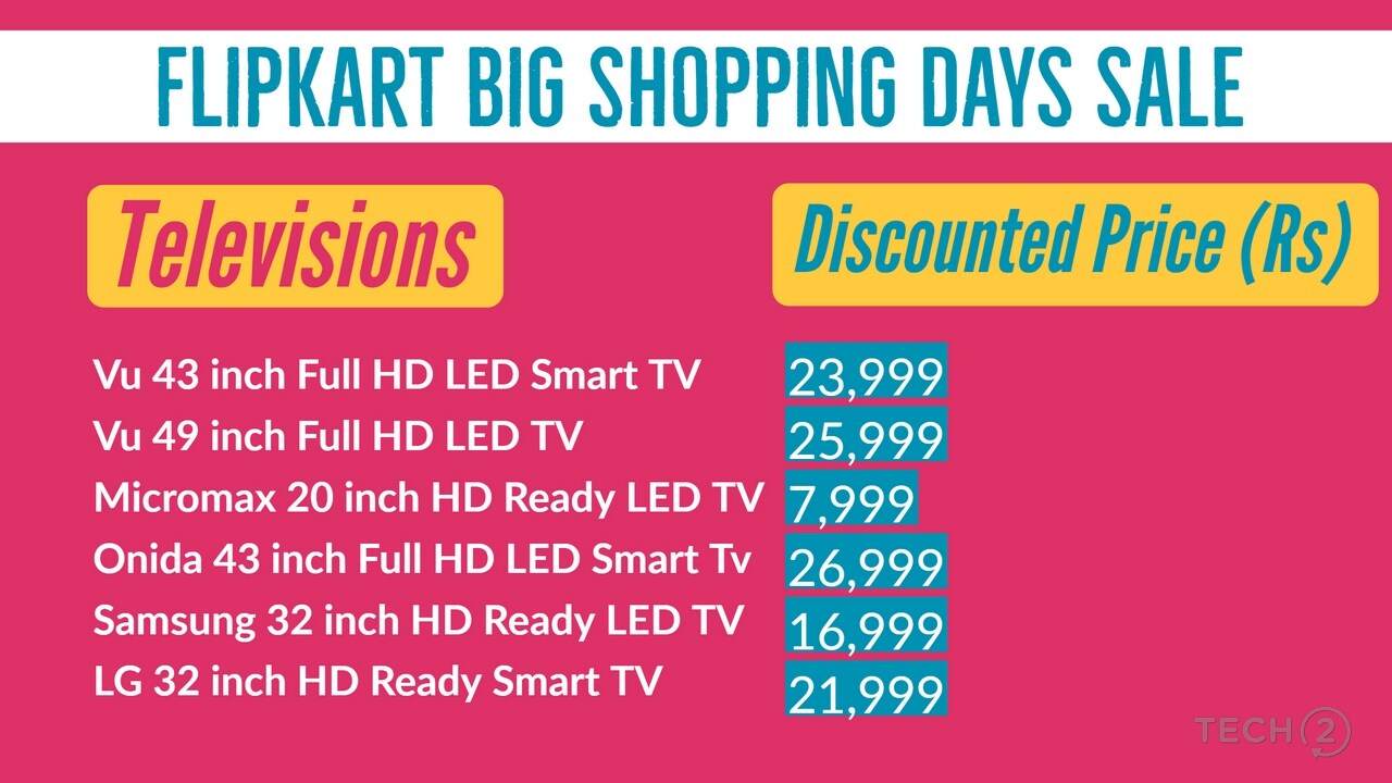 Television deals at Flipkart's Big Shopping Days Sale
