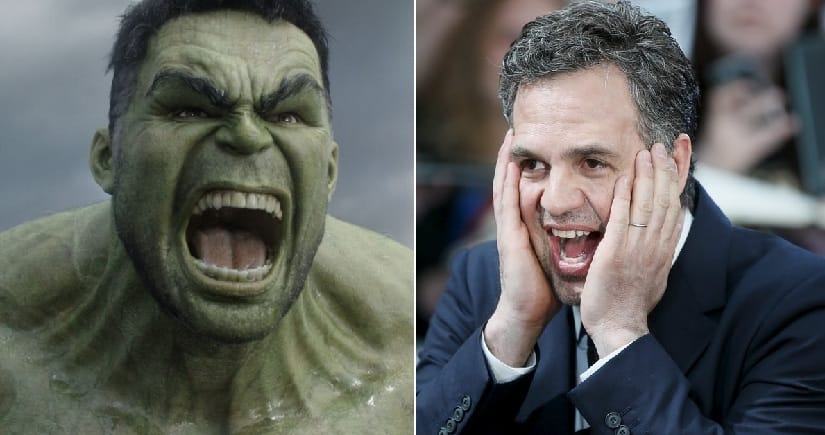The Hulk (L); Mark Ruffalo (R). Image via Twitter