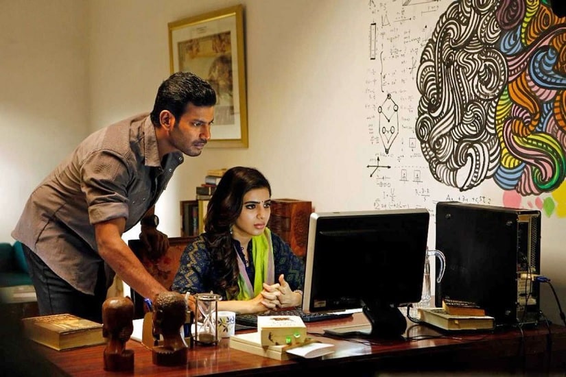 Vishal and Samantha Akkienni in Irumbuthirai. Image via Twitter