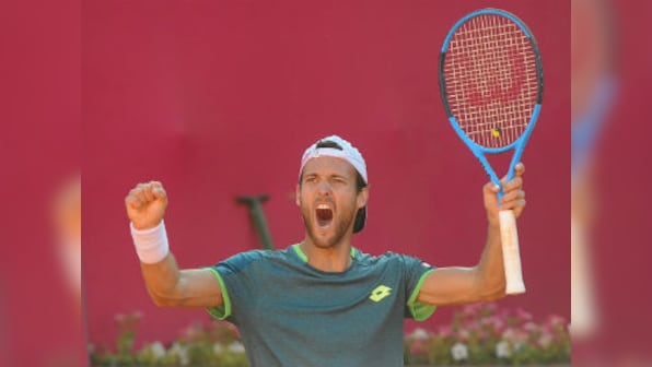 Estoril Open: Joao Sousa defeats Greek teenager Stefanos Tsitsipas to set up final clash against Frances Tiafoe
