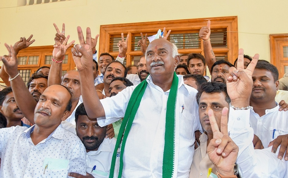 Janata Dal (Secular) leader Adagooru H Vishwanath celebrates his win from Hunsur. However, Congress, which came second winning 78 seats, announced its support to the Janata Dal-Secular which finished third with 37 seats in a bid to keep the BJP away from forming a government. The JD-S quickly accepted the offer and wrote to the Governor staking claim to power. PTI Janata Dal (Secular) leader Adagooru H Vishwanath celebrates his win from Hunsur. However, Congress, which came second winning 78 seats, announced its support to the Janata Dal-Secular which finished third with 37 seats in a bid to keep the BJP away from forming a government. The JD-S quickly accepted the offer and wrote to the Governor staking claim to power. PTI