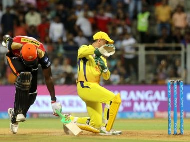 MS Dhoni in action against Sunrisers Hyderabad in Qualifier 1 of IPL 2018. Sportzpics