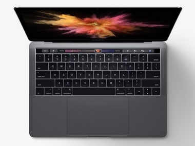 The keyboard on a MacBook Pro with a touch bar. Image: Apple